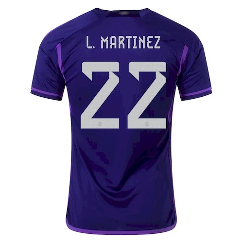 Argentinien L Martinez 22 Auswärtstrikot 2022 Fußballtrikots
