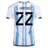 Argentinien L Martinez 22 Heimtrikot 2022 Fußballtrikots