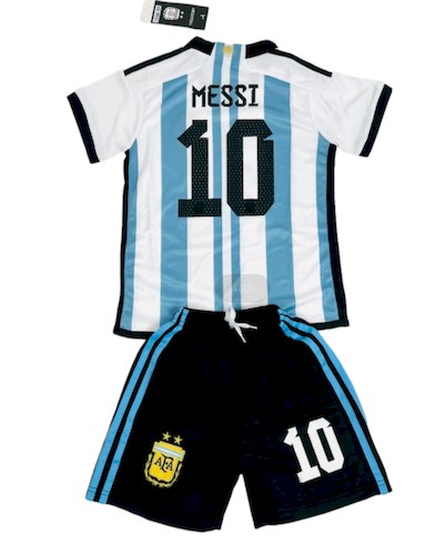 Argentinien Messi 10 Kinder Heim Trikotsatz 2022 2023 Fußballtrikots