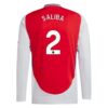 Arsenal Saliba 2 Heimtrikot 2024 25 Fußballtrikots Langarm