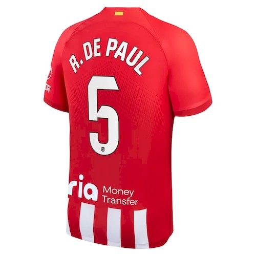 Atlético Madrid R. De Rodrigo De Paul 5 Heimtrikot 2023-24 Fußballtrikots