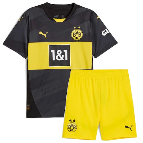 BVB Borussia Dortmund Kinder Auswärts Trikotsatz 2024 2025 Fußballtrikots