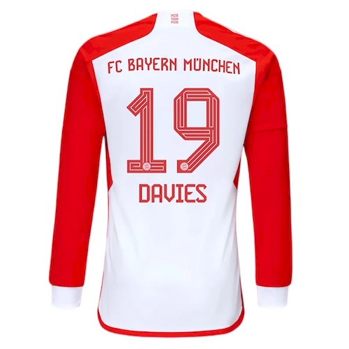 Bayern München Alphonso Davies 19 Heimtrikot 2023 24 Fußballtrikots Langarm