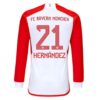 Bayern München Hernandez 21 Heimtrikot 2023 24 Fußballtrikots Langarm