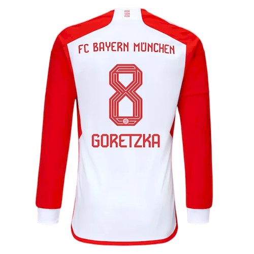 Bayern München Leon Goretzka 8 Heimtrikot 2023-24 Fußballtrikots - Langarm