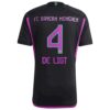 Bayern München Matthijs De Ligt 4 Auswärtstrikot 2023 24 Fußballtrikots