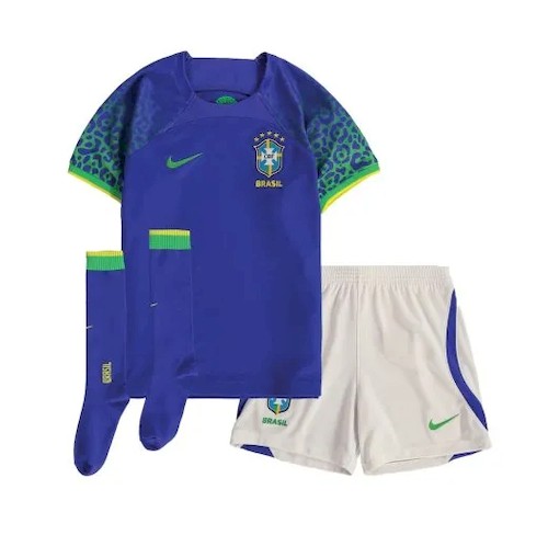 Brasilien Kinder Auswärts Trikotsatz 2022 Fußballtrikots