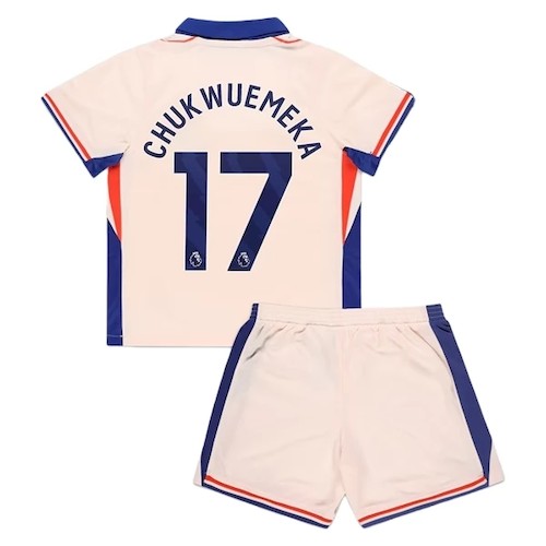 Chelsea Chukwuemeka 17 Kinder Auswärts Trikotsatz 2024-25 Fußballtrikots
