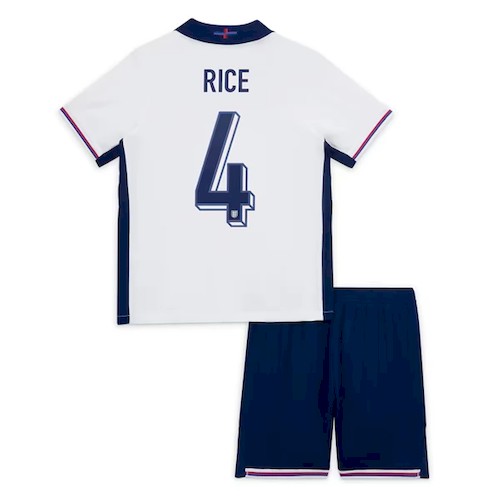 England Rice 4 Kinder Auswärts Trikotsatz 2024 Fußballtrikots