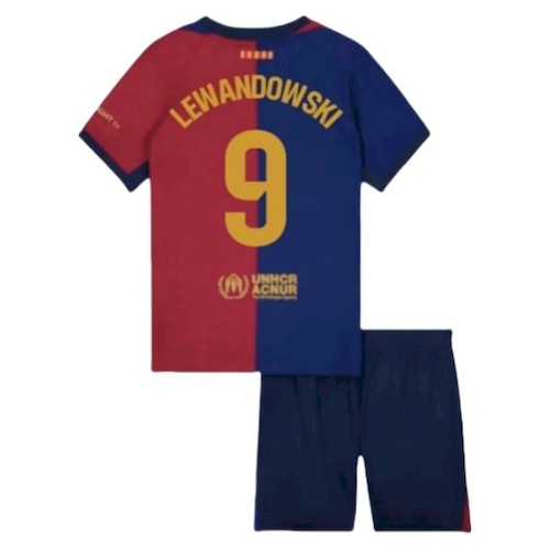 FC Barcelona Lewandowski 9 Heim Kinder Trikotsatz 2024-25