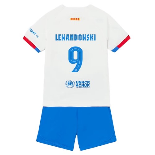 FC Barcelona Lewandowski 9 Kinder Auswärts Trikotsatz 2023-24 Fußballtrikots