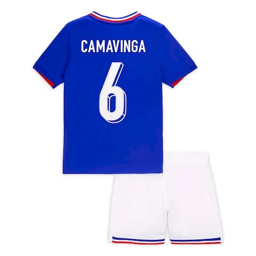 Frankreich Camavinga 6 Kinder Heim Trikotsatz 2024 Fußballtrikots