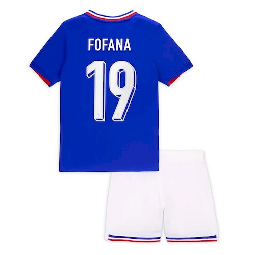 Frankreich Fofana 19 Kinder Heim Trikotsatz 2024 Fußballtrikots