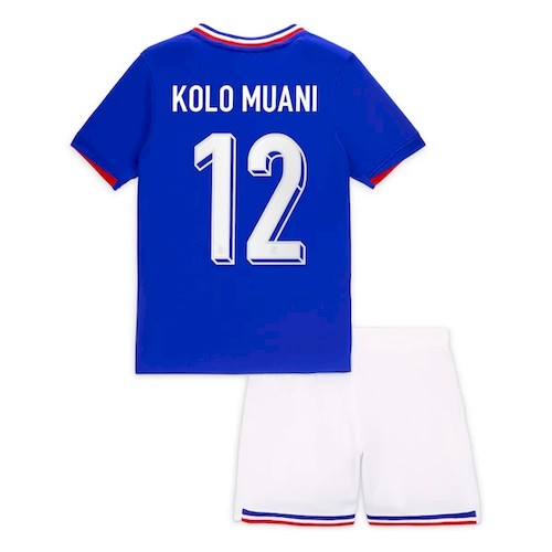 Frankreich Kolo Muani 12 Kinder Heim Trikotsatz 2024 Fußballtrikots