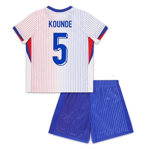 Frankreich Kounde 5 Kinder Auswärts Trikotsatz 2024 Fußballtrikots