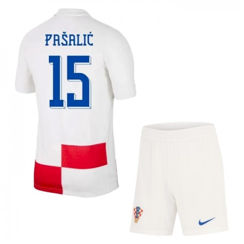 Kroatien Pasalic 15 Kinder Heim Trikotsatz 2024 Fußballtrikots