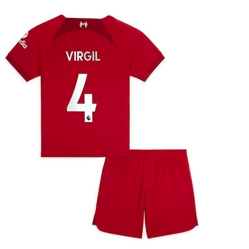Liverpool Virgil van Dijk 4 Heim Kinder Trikotsatz 2022-23