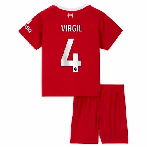 Liverpool Virgil van Dijk 4 Kinder Heim Trikotsatz 2023 2024 Fußballtrikots