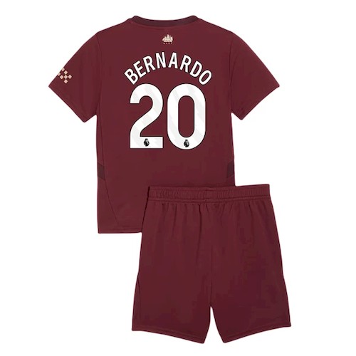 Manchester City Bernardo 20 Kinder 3rd Trikotsatz 2024 2025 Fußballtrikots