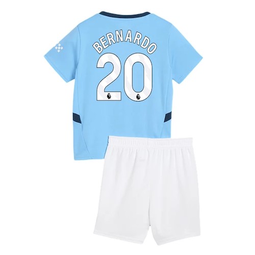 Manchester City Bernardo 20 Kinder Heim Trikotsatz 2024 2025 Fußballtrikots