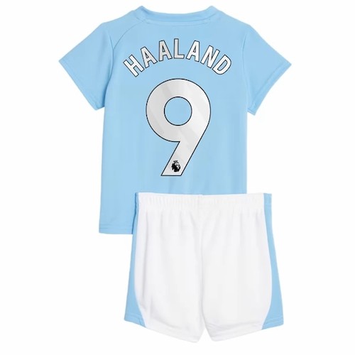 Manchester City Erling Haaland 9 Heim Kinder Trikotsatz 2023 2024