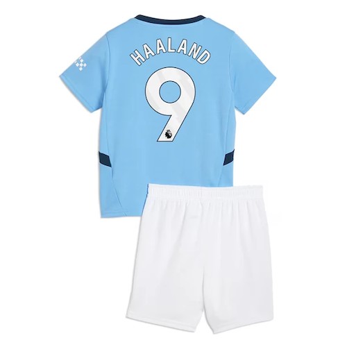 Manchester City Erling Haaland 9 Heim Kinder Trikotsatz 2024 2025