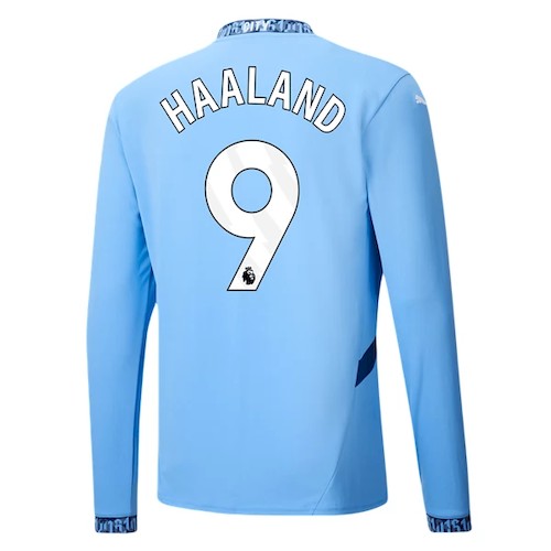 Manchester City Erling Haaland 9 Heimtrikot 2024 25 Fußballtrikots Langarm