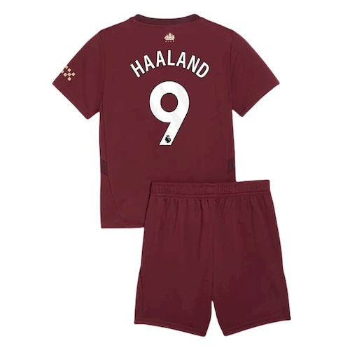 Manchester City Erling Haaland 9 Kinder 3rd Trikotsatz 2024 2025