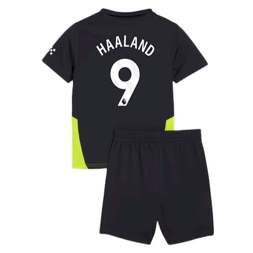 Manchester City Erling Haaland 9 Kinder Auswärts Trikotsatz 2024 2025 Fußballtrikots