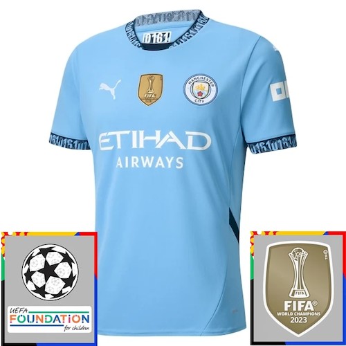 Manchester City Heimtrikot Champions League With Patch 2024-25 Fußballtrikots
