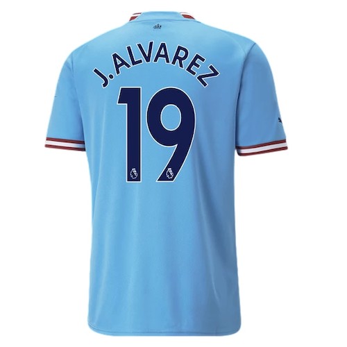 Manchester City J. Alvarez 19 Heimtrikot 2022-23 Fußballtrikots