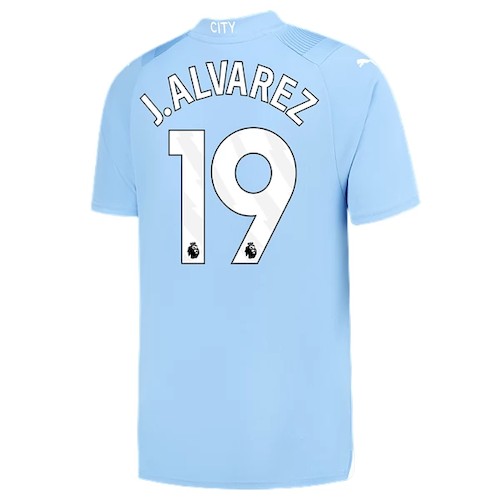 Manchester City J. Alvarez 19 Heimtrikot 2023-24 Fußballtrikots