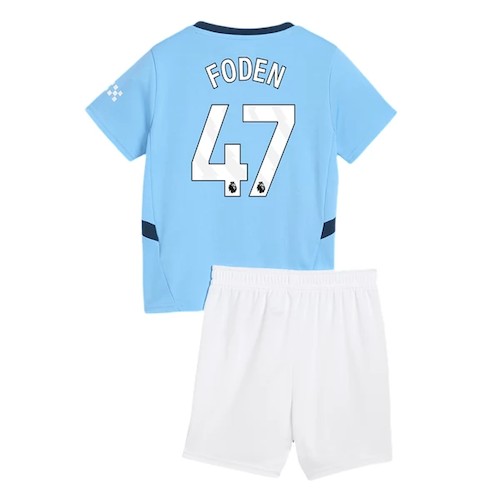 Manchester City Phil Foden 47 Heim Kinder Trikotsatz 2024 2025