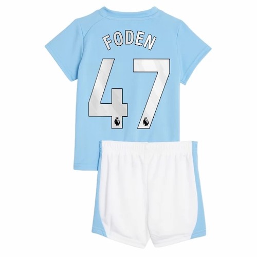 Manchester City Phil Foden 47 Kinder Heim Trikotsatz 2023 2024 Fußballtrikots