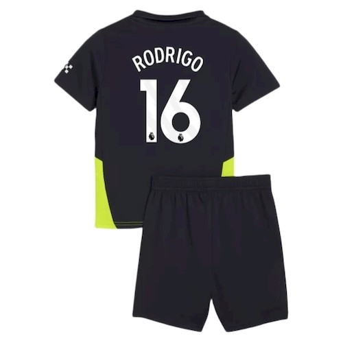 Manchester City Rodrigo 16 Kinder Auswärts Trikotsatz 2023 2024 Fußballtrikots