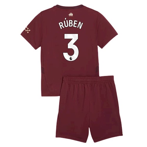 Manchester City Rúben 3 Kinder 3rd Trikotsatz 2024 2025 Fußballtrikots