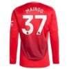 Manchester United Mainoo 37 Heimtrikot 2024 25 Fußballtrikots Langarm