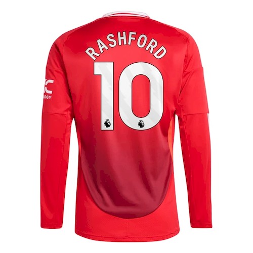 Manchester United Marcus Rashford 10 Heim Fußballtrikots kaufen 2024-25 - Langarm