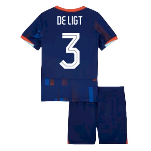 Niederlande De Ligt 3 Kinder Auswärts Trikotsatz 2024 Fußballtrikots