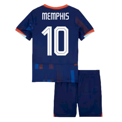 Niederlande Memphis 10 Kinder Auswärts Trikotsatz 2024 Fußballtrikots
