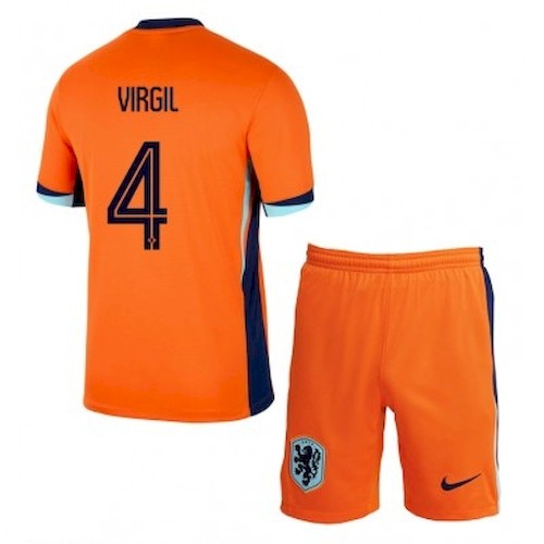 Niederlande Virgil 4 Kinder Heim Trikotsatz 2024 Fußballtrikots