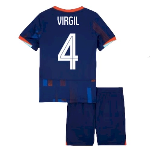 Niederlande Virgil van Dijk 4 Auswärts Kinder Trikotsatz 2024