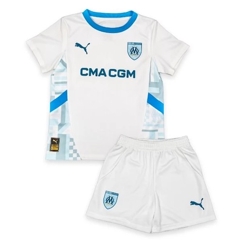 Olympique Marseille Kinder Heim Trikotsatz 2024 2025 Fußballtrikots