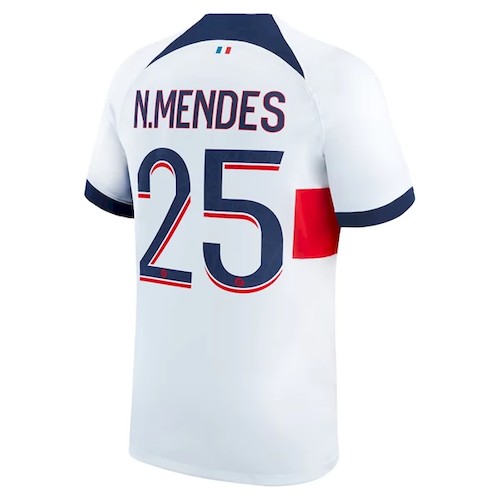 Paris Saint Germain PSG N.Mendes 25 Auswärtstrikot 2023-24 Fußballtrikots