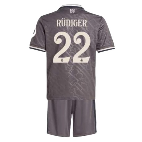 Real Madrid Antonio Rüdiger 22 Kinder 3rd Trikotsatz 2024 2025 Fußballtrikots