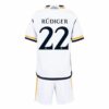 Real Madrid Antonio Rüdiger 22 Kinder Heim Trikotsatz 2023 2024 Fußballtrikots