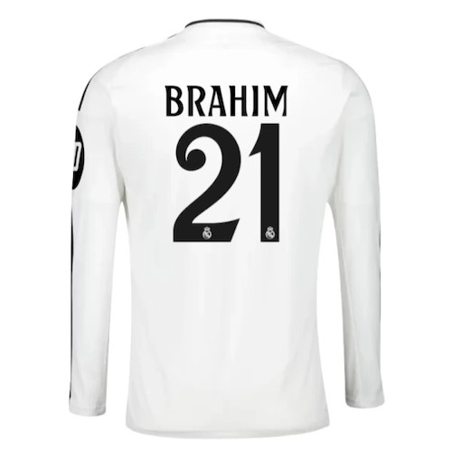 Real Madrid Brahim 21 Heimtrikot 2024-25 Fußballtrikots - Langarm