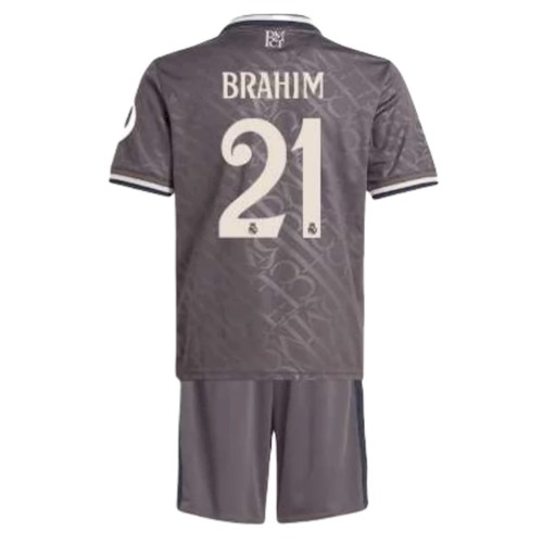 Real Madrid Brahim 21 Kinder 3rd Trikotsatz 2024 2025 Fußballtrikots