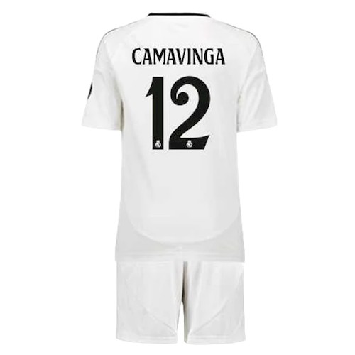 Real Madrid Camavinga 12 Kinder Heim Trikotsatz 2024 2025 Fußballtrikots