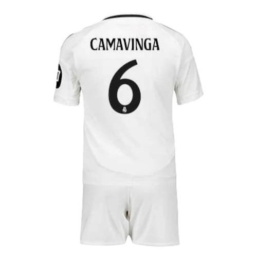 Real Madrid Camavinga 6 Kinder Heim Trikotsatz 2024-25 Fußballtrikots
